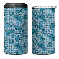 Blue Hawaii Palaka Cowboy 4 in 1 Can Cooler Tumbler Hawaiian Paniolo Festival Spirit LT19 One Size: 16 oz Blue - Polynesian Pride