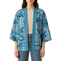 Blue Hawaii Palaka Cowboy Kimono Hawaiian Paniolo Festival Spirit LT19 - Polynesian Pride