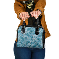 Blue Hawaii Palaka Cowboy Shoulder Handbag Hawaiian Paniolo Festival Spirit LT19 One Size Blue - Polynesian Pride
