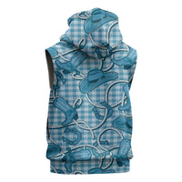 Blue Hawaii Palaka Cowboy Sleeveless Zip Hoodie Hawaiian Paniolo Festival Spirit LT19 - Polynesian Pride