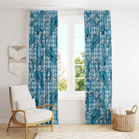 Blue Hawaii Palaka Cowboy Window Curtain Hawaiian Paniolo Festival Spirit LT19 - Polynesian Pride