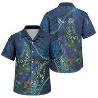 New Zealand Takahe Personalised Family Matching Mermaid Dress and Hawaiian Shirt Silver Fern Galaxy Polynesian Pattern LT22 Son's Shirt Blue - Polynesian Pride