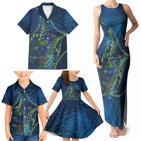 New Zealand Takahe Personalised Family Matching Tank Maxi Dress and Hawaiian Shirt Silver Fern Galaxy Polynesian Pattern LT22 - Polynesian Pride