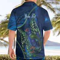 New Zealand Takahe Personalised Hawaiian Shirt Silver Fern Galaxy Polynesian Pattern LT22 - Polynesian Pride