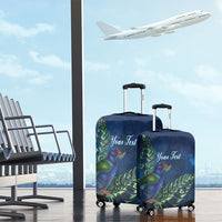 New Zealand Takahe Personalised Luggage Cover Silver Fern Galaxy Polynesian Pattern