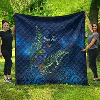 New Zealand Takahe Personalised Quilt Silver Fern Galaxy Polynesian Pattern
