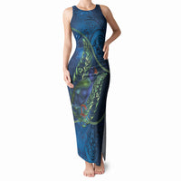 New Zealand Takahe Personalised Tank Maxi Dress Silver Fern Galaxy Polynesian Pattern LT22 Women Blue - Polynesian Pride