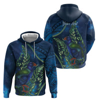 New Zealand Takahe Personalised Zip Hoodie Silver Fern Galaxy Polynesian Pattern LT22 - Polynesian Pride