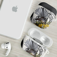 New Zealand Fantail Bird AirPods Case Maori Piwakawaka Kowhai Maori Pattern