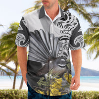 New Zealand Fantail Bird Hawaiian Shirt Maori Piwakawaka Kowhai Maori Pattern LT22 - Polynesian Pride