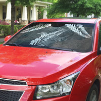 New Zealand Weka Personalised Auto Sun Shade Aotearoa Hen Silver Fern Maori Pattern