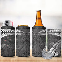 New Zealand Weka Personalised 4 in 1 Can Cooler Tumbler Aotearoa Hen Silver Fern Maori Pattern