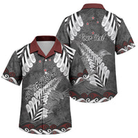 New Zealand Weka Personalised Family Matching Mermaid Dress and Hawaiian Shirt Aotearoa Hen Silver Fern Maori Pattern LT22 Son's Shirt Black - Polynesian Pride