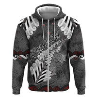 New Zealand Weka Personalised Hoodie Aotearoa Hen Silver Fern Maori Pattern