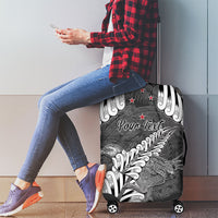 New Zealand Weka Personalised Luggage Cover Aotearoa Hen Silver Fern Maori Pattern LT22 - Polynesian Pride