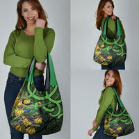 New Zealand Parakeet Bird Grocery Bag Maori Kakariki Kowhai Maori Pattern