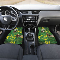 Bellbird New Zealand Personalised Car Mats Kowhai Flower Maori Pattern