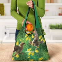 Bellbird New Zealand Personalised Grocery Bag Kowhai Flower Maori Pattern LT22 - Polynesian Pride