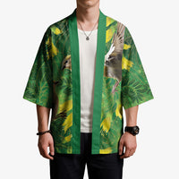 Bellbird New Zealand Personalised Kimono Kowhai Flower Maori Pattern