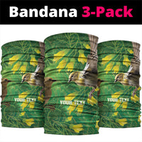 Bellbird New Zealand Personalised Neck Gaiter Kowhai Flower Maori Pattern LT22 package One Size: 25*50cm Green - Polynesian Pride