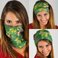 Bellbird New Zealand Personalised Neck Gaiter Kowhai Flower Maori Pattern LT22 - Polynesian Pride