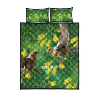 Bellbird New Zealand Personalised Quilt Bed Set Kowhai Flower Maori Pattern LT22 - Polynesian Pride