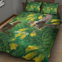 Bellbird New Zealand Personalised Quilt Bed Set Kowhai Flower Maori Pattern LT22 - Polynesian Pride