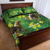 Bellbird New Zealand Personalised Quilt Bed Set Kowhai Flower Maori Pattern LT22 - Polynesian Pride