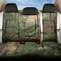 Bellbird New Zealand Personalised Back Car Seat Cover Korimako Harakeke Flower Native Forest