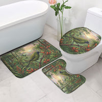 Bellbird New Zealand Personalised Bathroom Set Korimako Harakeke Flower Native Forest