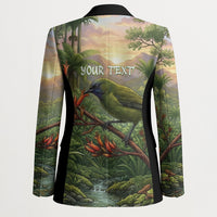 Bellbird New Zealand Personalised Blazer Korimako Harakeke Flower Native Forest LT22 - Polynesian Pride