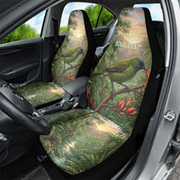 Bellbird New Zealand Personalised Car Seat Cover Korimako Harakeke Flower Native Forest