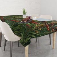 Bellbird New Zealand Personalised Tablecloth Korimako Harakeke Flower Native Forest