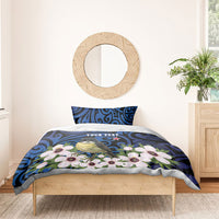 Tomtit New Zealand Personalised Bedding Set Miromiro Manuka Flower Maori Pattern
