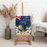 Tomtit New Zealand Personalised Canvas Wall Art Miromiro Manuka Flower Maori Pattern LT22 - Polynesian Pride