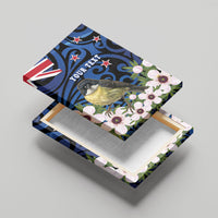 Tomtit New Zealand Personalised Canvas Wall Art Miromiro Manuka Flower Maori Pattern LT22 - Polynesian Pride