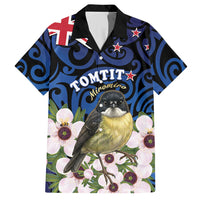 Tomtit New Zealand Personalised Hawaiian Shirt Miromiro Manuka Flower Maori Pattern