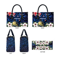 Tomtit New Zealand Personalised Leather Bag Miromiro Manuka Flower Maori Pattern LT22 - Polynesian Pride