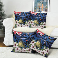 Tomtit New Zealand Personalised Pillow Cover Miromiro Manuka Flower Maori Pattern LT22 - Polynesian Pride