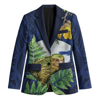 Kakapo New Zealand Personalised Blazer Kowhai Flower Silver Fern Maori Pattern