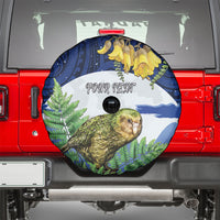 Kakapo New Zealand Personalised Spare Tire Cover Kowhai Flower Silver Fern Maori Pattern LT22 - Polynesian Pride