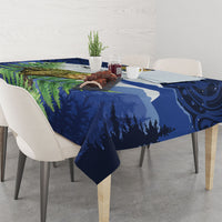 Kakapo New Zealand Personalised Tablecloth Kowhai Flower Silver Fern Maori Pattern