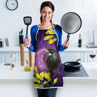 New Zealand Tui Bird Matariki Apron Kowhai Flower Silver Fern Galaxy Maori Pattern LT22 - Polynesian Pride