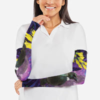 New Zealand Tui Bird Matariki Arm Sleeves Kowhai Flower Silver Fern Galaxy Maori Pattern