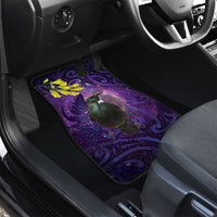 New Zealand Tui Bird Matariki Car Mats Kowhai Flower Silver Fern Galaxy Maori Pattern