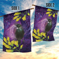 New Zealand Tui Bird Matariki Garden Flag Kowhai Flower Silver Fern Galaxy Maori Pattern
