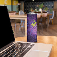 New Zealand Tui Bird Matariki Skinny Tumbler Kowhai Flower Silver Fern Galaxy Maori Pattern