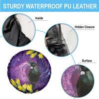 New Zealand Tui Bird Matariki Spare Tire Cover Kowhai Flower Silver Fern Galaxy Maori Pattern
