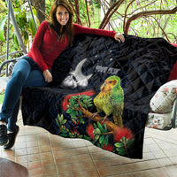 New Zealand Kakapo Matariki Personalised Quilt Pohutukawa Flower Galaxy Maori Pattern LT22 - Polynesian Pride