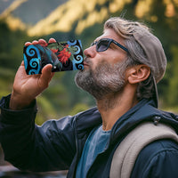 Tui Bird Kakabeak New Zealand 4 in 1 Can Cooler Tumbler Clianthus Galaxy Maori Koru Pattern LT22 - Polynesian Pride